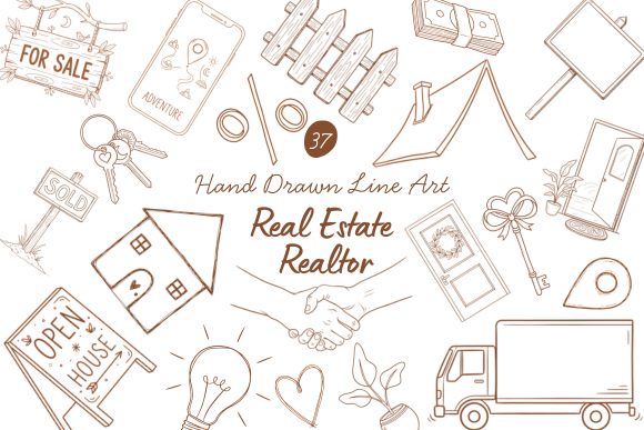37 Real Estate & Realtor Line Art Icons: Your Secret to Authentic Branding