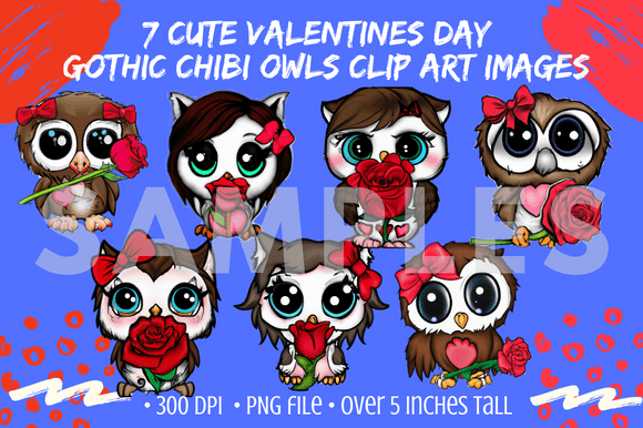 7 Cute Gothic Chibi Valentines Day Owls: A Designer's Guide
