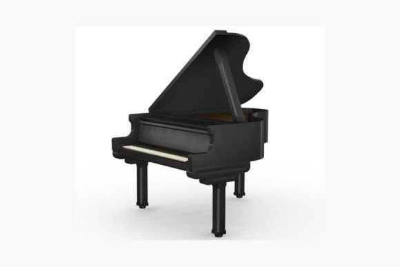 Black Piano: A Dramatic 3D Render for Modern Design