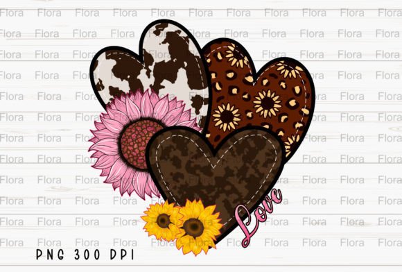 Cow Hearts Love Sunflower Western PNG: A Designer's Take on Rustic Charm