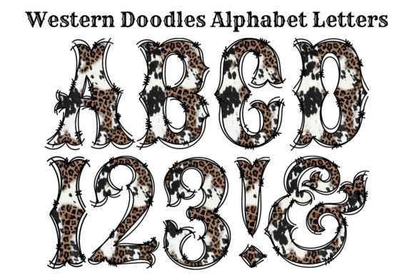 Cowhide Leopard Doodle Alphabet: A Creative Font for Bold Designs