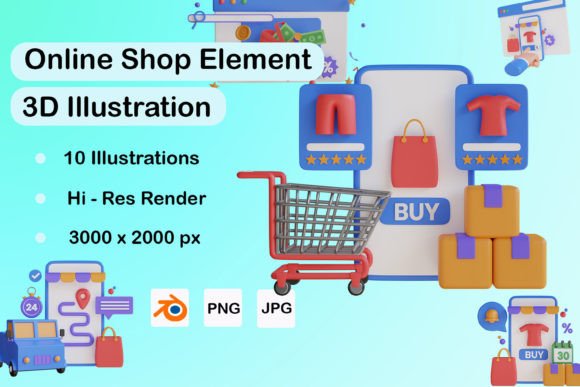 Elevate Your Brand with the 3D Online Shop Element Pack