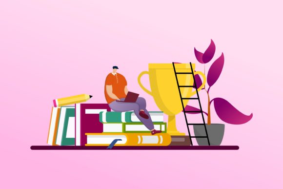 Flat Illustration Boy Learn Online: Vibrant Visuals for Modern Education