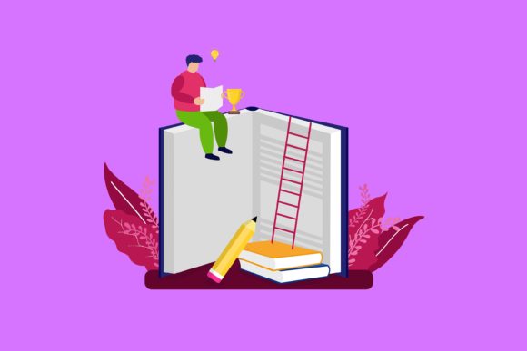Flat Illustration Man with Light on Head: A Design Asset That Sparks Ideas