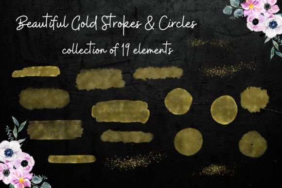 Gold Strokes, Circles and Background: Elevate Your Designs