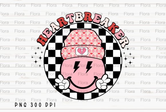 Heartbreaker Smiley Face Checkered PNG for Your Projects
