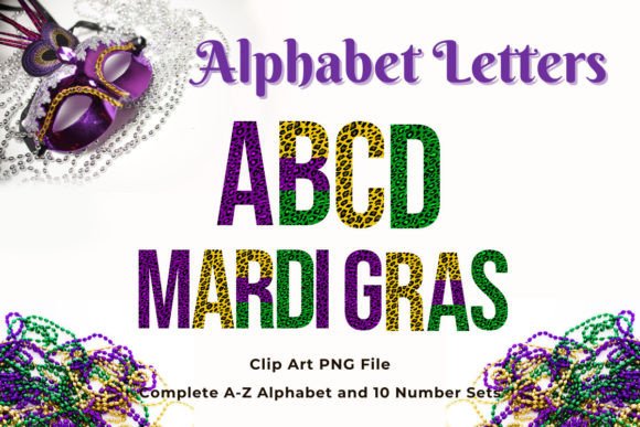 Mardi Gras Leopard Alphabet Sublimation for Creative Projects