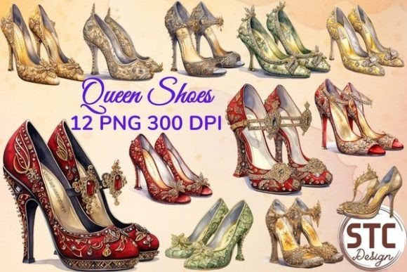 Queen Shoes Watercolor Sublimation: A Creative Asset for Designers