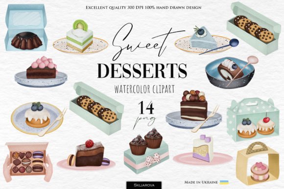 Sweeten Your Designs: Using Watercolor Desserts Clipart