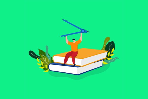 Visualizing Knowledge: The Man Sitting on Book Education Design